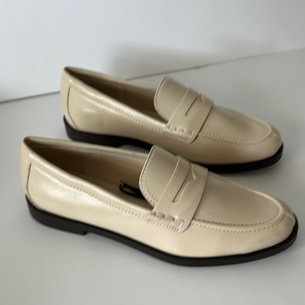 Zara Cream Women’s Loafers Size 8 - Picture 3 of 17
